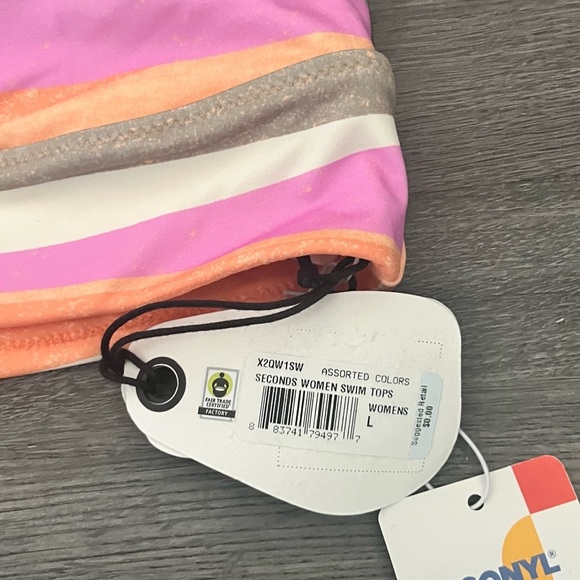 prAna Women’s Large Marine Street Swimsuit Top High Neck Multicolor Swimming - Picture 3 of 7